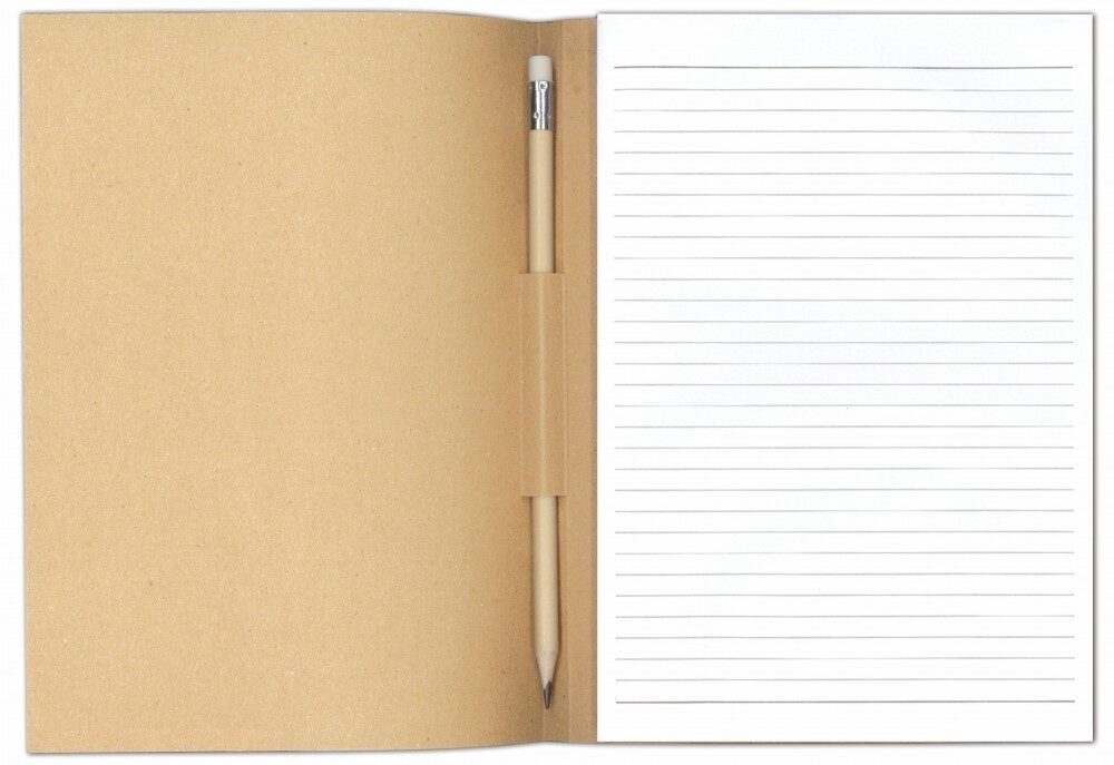 CODE 1480 BLOCK WITH PENCIL Kraft cover (ecological), 300gr.