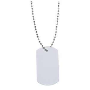 CODE 904Α' DOG TAG WITH CHAIN 70CM WHITE
