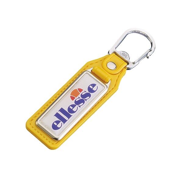 CODE 990 RECTANGULAR LEATHER-ZAMAK KEY CHAIN