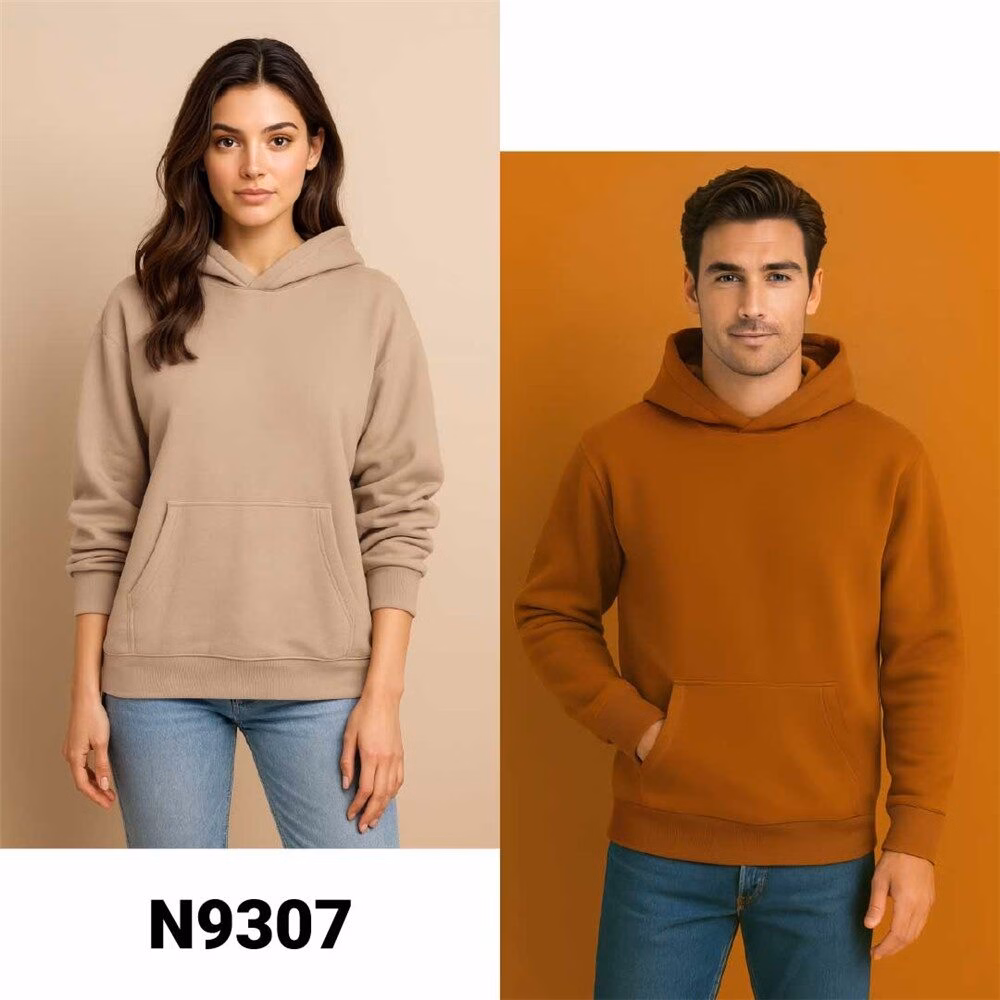 N9307 ΦΟΥΤΕΡ UNISEX HEAVYWEIGHT HOODIE NLA 340g/m2, 80%combed cotton, 20%recycled polyester ring-spun oversized fit