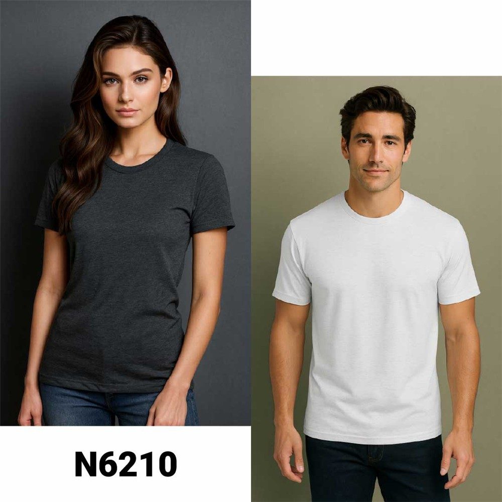 N6210 ΜΠΛΟΥΖΑ UNISEX CVC T-SHIRT NLA 145g/m2, 60% combed ring-spun cotton, 40% polyester,κλασσικη εφαρμογή