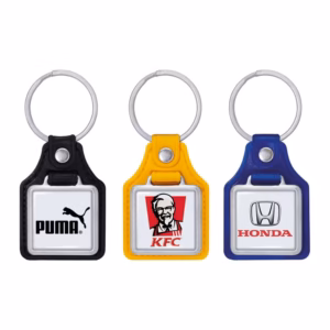 CODE 960 SQUARE LEATHER-ZAMAK KEY CHAIN CODE 960 SQUARE LEATHER-ZAMAK KEY CHAIN